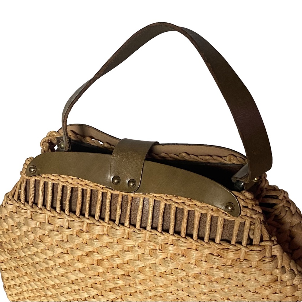 Vintage Zenith straw leather trim bag - Picture 6 of 13